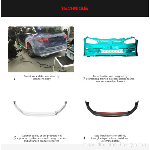 Carbon Fiber Front Lip Spoiler for VW Golf GTI MK7.5 Hatchback 2017-2019